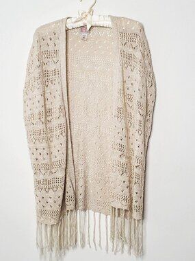 Canyon River Blues Ivory Cream Crochet Vest Sleeves (New without tag)